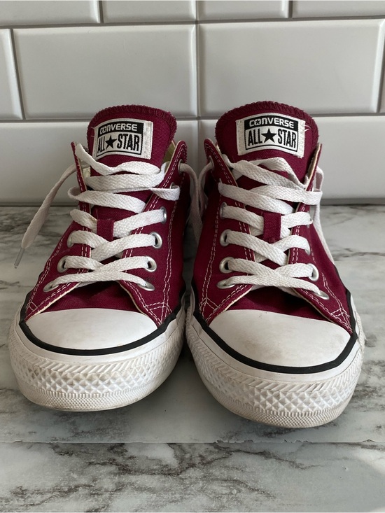 Converse Shoes - Converse Burgundy and White Low Top Sneakers